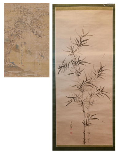 2 Chinese Painting of Scholars, Bamboo