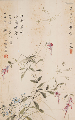 Chinese Painting of Flowers and Insects, by Bao S…