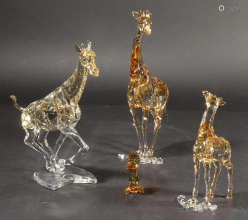 4 Boxed Swrovski Crystal Giraffes inc. SCS Mudiwa