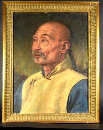 Chinese Portrait of a Man, Late Qing, Dated 1908