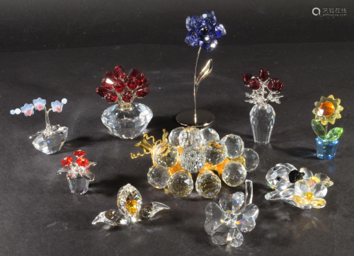 10 Boxed Swarovski Crystal Flowers