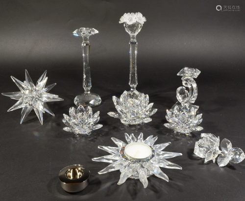 9 Boxed Swarovski Candle Sticks and Holders