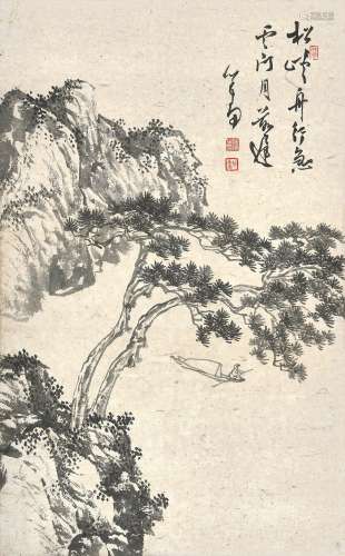 溥心畬(1896-1963) 松峡舟行急