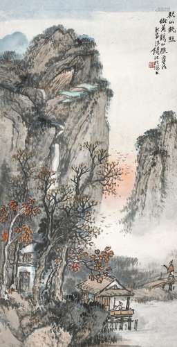 汪琨(1877-1951) 秋山晚照