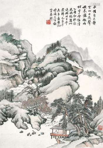 楼辛壶(1881-1950) 空山微雨