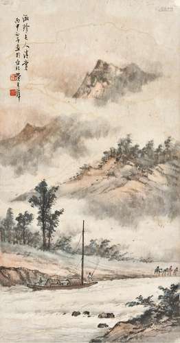 黄君璧(1898-1991) 江岸纤夫