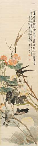 朱偁(1826-1900) 芙蓉晚艳