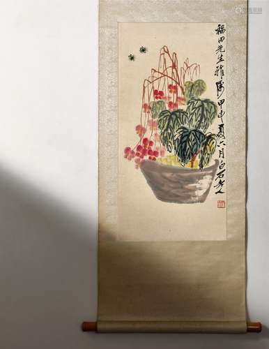 齐白石(1864-1957) 海棠蜜蜂