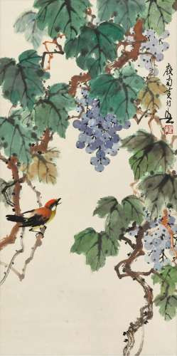 黄幻吾(1906-1985) 葡萄小鸟