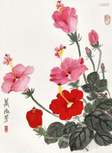 萧淑芳(1911-2005) 蜀葵