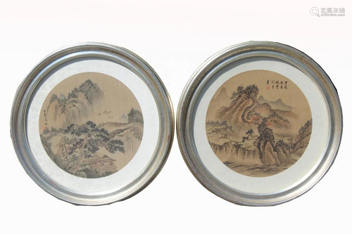 (2) Framed Chinese Watercolor Paintings, Signed