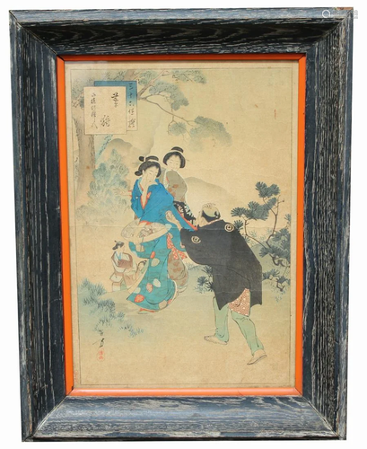 Framed Japanese Woodblock Print