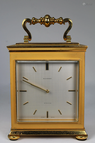 Bucherer, Gilt Bronze Carriage Clock