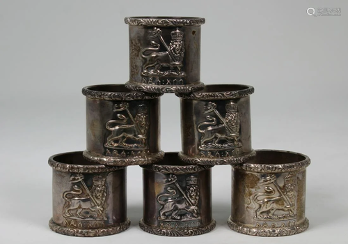 (7) .830 Silver Napkin Rings