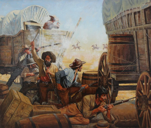 David K Stone (1922-2001) Wagon Train under Att…