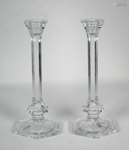 (2) Towle Glass Candlesticks