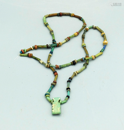 Late Egyptian Faience Necklace, ca 664-30 BC