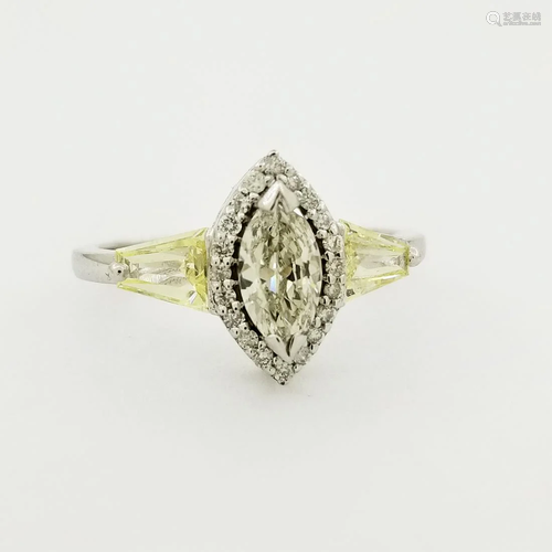 14K White Gold Marquise Diamond Ring