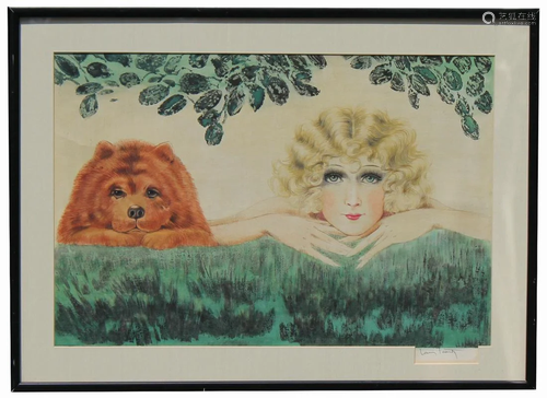 Louis Icart (1888 - 1950) Original Watercolor