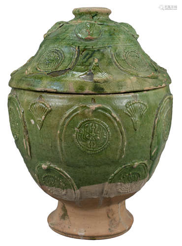 A Large Chinese Song / Yuan Dynasty Glazed Buddhist Jar with Sanskrit Inscription