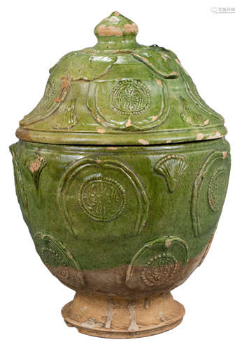 A Large Chinese Song / Yuan Dynasty Glazed Buddhist Jar with Sanskrit Inscription