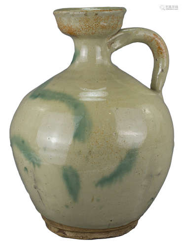 A Rare Chinese Yuan / Ming Glazed Stoneware Jug / Ewer