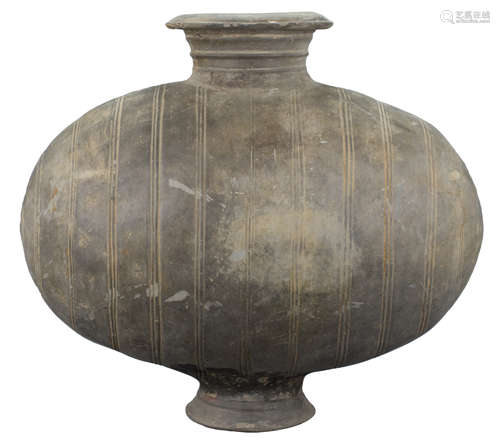 A Rare LARGE Chinese Western Han Dynasty Pottery Cocoon Jar