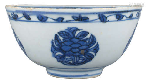 A Chinese Ming Dynasty Blue & White Porcelain Bowl