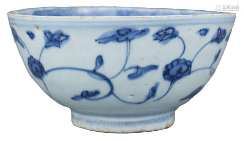 A Fine Chinese Ming Dynasty Blue & White Porcelain Bowl – Jiajing reign