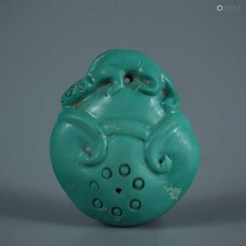 Earnings turquoise fruit carving