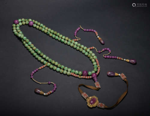 Qing dynasty jadite court beads 1*set
