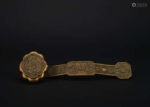 Qing dynasty gilt bronze Ruyi