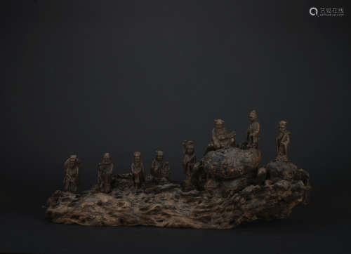 Qing dynasty the eight immortals crossing the sea eaglewood