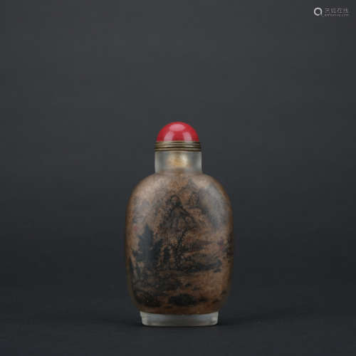 Qing dynasty snuff bottle with landscape pattern