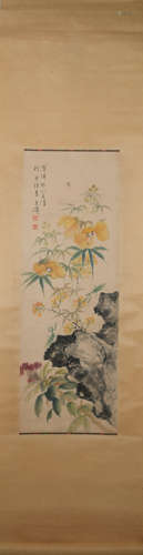 Modern Wang xuetao's flower painting