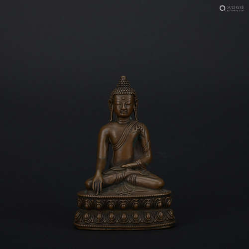 Qing dynasty bronze statue of shakyamuni