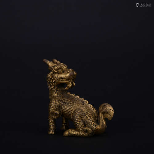 Qing dynasty gilt bronze beast