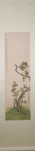 Qing dynasty Ma jiatong's flower and bird painting