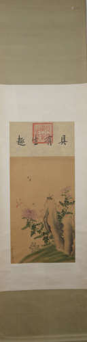 Qing dynasty Liao jiahui's flower and bird painting