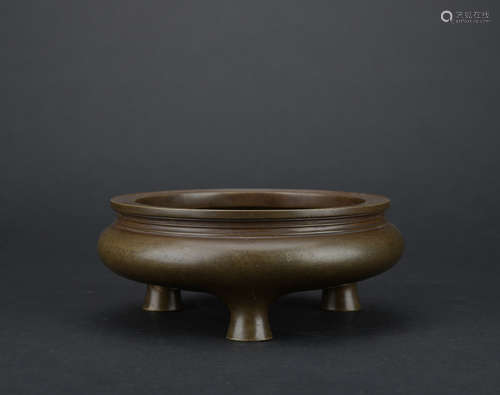 Qing dynasty bronze incense burner