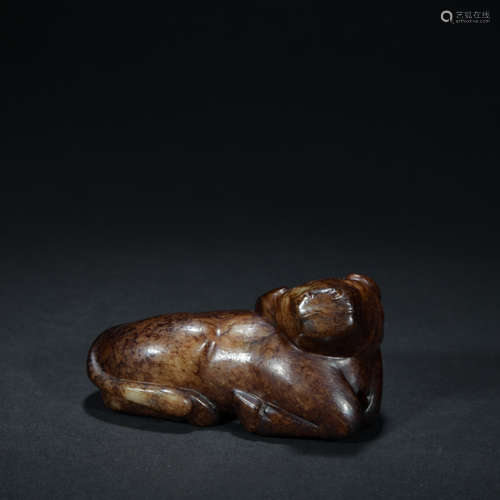 Qing dynasty jade cattle ornament