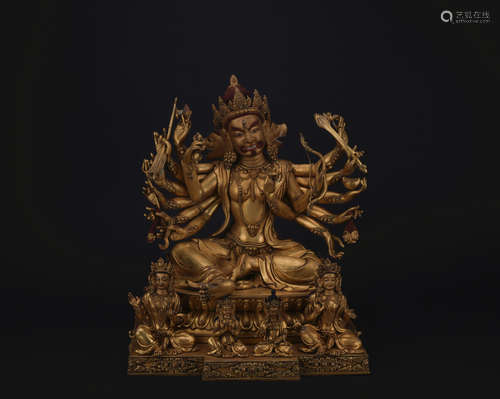 Qing dynasty gilt bronze statue of Morizhitian