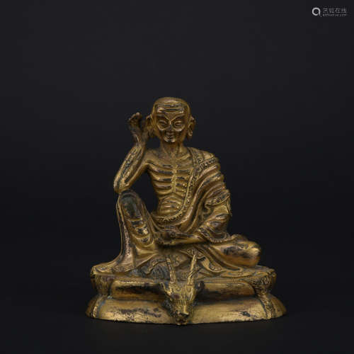 Qing dynasty gilt bronze statue of Chitipati