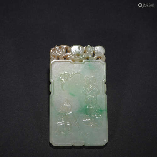 Qing dynasty jadite figure card