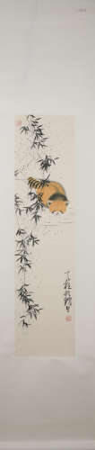 Modern Qin tianzhu's panda painting