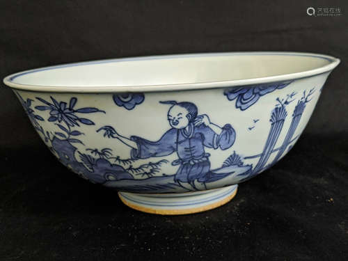 青花碗，福寿康宁款
Blue and White Bowl, Fu Shou Kang Ning Mark