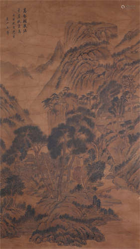 CHINESE SILK HANDSCROLL PAINTING OF WANG HUI