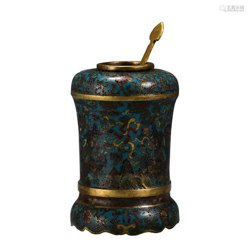 CHINESE CLOISONNE DRAGON PATTERN BOTTLE