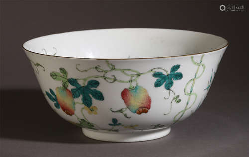 CHINESE FAMILLE ROSE PORCELAIN FLOWERS BOWL