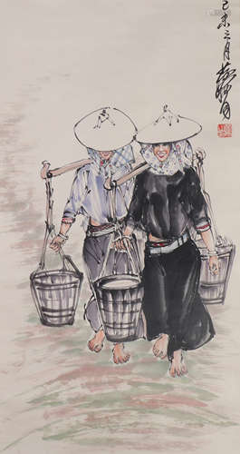 CHINESE FIGURE PAINTING OF HUANG ZHOU